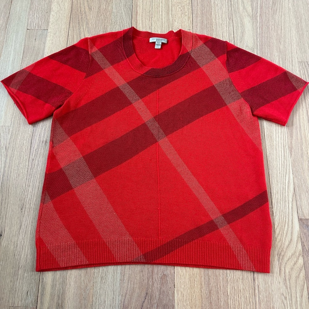 Burberry Britt women’s red plaid sweater size xl x large